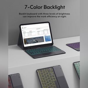 CHESONA iPad Pro 11 M4 M5 Keyboard Case Detachable Backlit Touchpad New